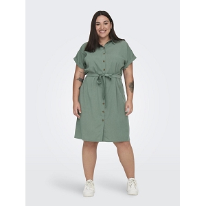 ONLY CARMAKOMA CARDIEGA LIFE SS SHIRT DRESS<br>Vert