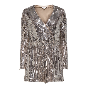 ONLY AMABEL LS SEQUINS PLAYSUIT WVN<br>Noir