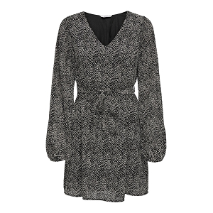 ONLY STAR LIFE LS PLISSE SLEEVE DRESS WVN<br>Noir beige