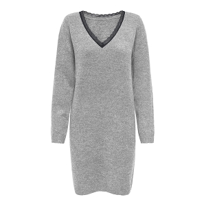 ONLY TAMMY LS REVERS LACE DRESS BF KNT<br>Gris clair