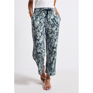 STREET ONE STYLE LTD QR EMEE PRINT HW WIDE LEG<br>Marine Blanc