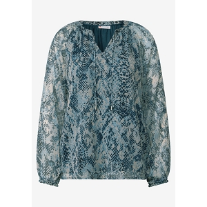 PV51 PRINTED RAGLAN CHIFFON BLOUSE:Marine Blanc//Imprimé