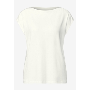 STREET ONE LTD QR UBOAT SHIRT W.RIB COLLAR<br>Blanc