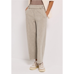 STREET ONE STRAIGHT LEG HW MELANGE BELT BUTTON<br>Beige Long 26