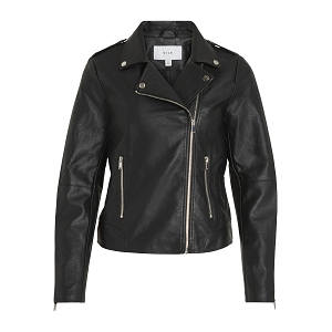 VILA VICARA COATED JACKET  NOOS<br>Noir Simili cuir