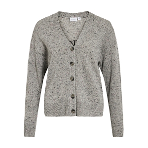 VILA VIMUSVA VNECK LS EMB KNT CARDIGAN<br>Gris