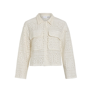 VILA VIMERINDA CROCHET LS CARDIGANBFS1<br>Beige Dentelle