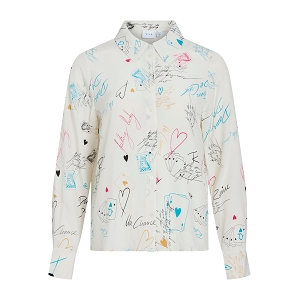 VILA VIDEBBIE ACE LS SHIRTC35 Blanc multiImprimé