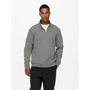 ONLY AND SONS ONSCERES HALF ZIP SWEAT NOOS<br>Kaki