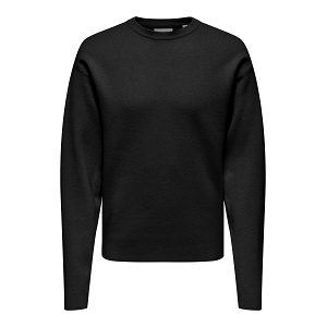 ONLY AND SONS ONSCOOPER RLX LS 12 CREW KNIT<br>Noir