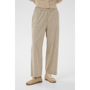 KAFFE DK COMPANY KANAYA STRIPED CULOTTE PANTS<br>Beige kaki