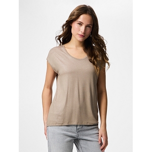 PIECES PCALICE SS GLITTER TEE JRS NOOS BC<br>Beige