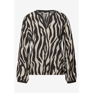 STREET ONE TUNIC BLOUSE W ELASTIC TAPE DETAILS<br>Blanc marron