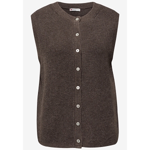 STREET ONE COSY SLEEVELESS CARDIGAN<br>Marron