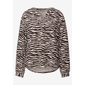 STREET ONE LTD QR SPLITNECK TUNIC BLOUSEAOP<br>Blanc marron