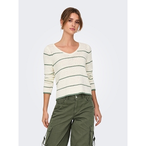 ONLY GEENA LS VNECK KNT NOOS<br>Beige vert
