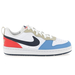 NIKE COURT BOROUGH LOW<br>Blanc multi Cuir synthétique