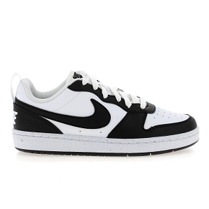 NIKE COURT BOROUGH LOW<br>Noir blanc Cuir synthétique