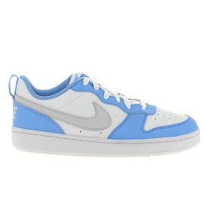 NIKE COURT BOROUGH LOW<br>Blanc bleu Cuir synthétique