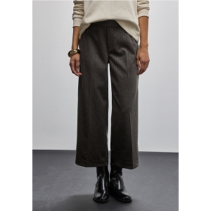 STREET ONE CULOTTE FISHBONE DESSIN HW L.26<br>Marron foncé Long 26