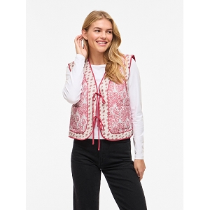 VILA VIDELPHINE SL BOW VEST<br>Blanc rose