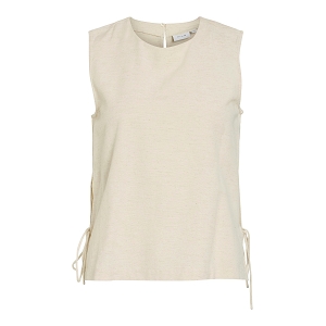 VILA VIPRISILLA ONECK SL TIE TOPVOLR<br>Beige Lin
