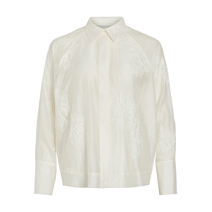 ROUGE EDIT ROUVANNA LS OVERSIZE SHIRT<br>Blanc