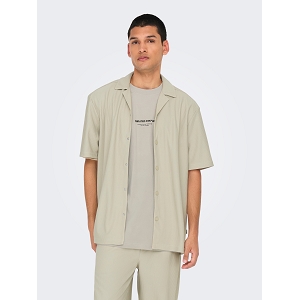 ONLY AND SONS ONSKARI LIFE RLX RESORT SS PLIZZE SHIRT<br>Beige