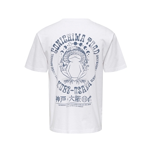 ONLY AND SONS ONSCHAMPI LIFE TOAD RLX SS TEE<br>Blanc