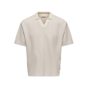 ONLY AND SONS ONSKIAN LIFE OVZ SS STRP POLO<br>Beige