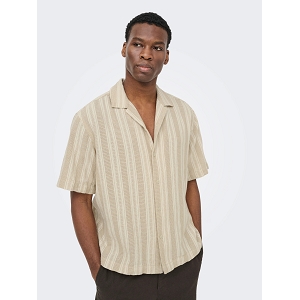 ONLY AND SONS ONSWALKER RLX RESORT SS 035 SHIRT<br>Beige multi