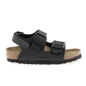 BIRKENSTOCK MILANO KIDS BIRKOFLOR<br>Noir Cuir synthétique