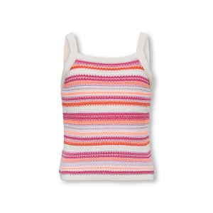 ONLY KIDS  NAME IT KOGBELLI LIFE SL STRIPE SHORT TOP KNT<br>Blanc multi