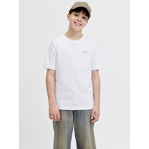 JACK AND JONES KIDS JORMONTAUK AOP BACK TEE SS CN JNR<br>Blanc
