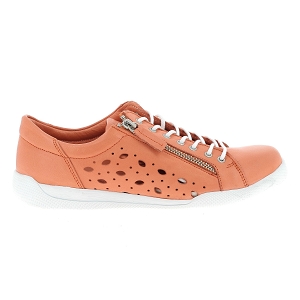 ANDREA CONTI PERFO ZIP LACE<br>Orange Cuir lisse