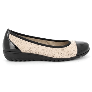 CAPRICE 22103<br>Beige noir Cuir lisse
