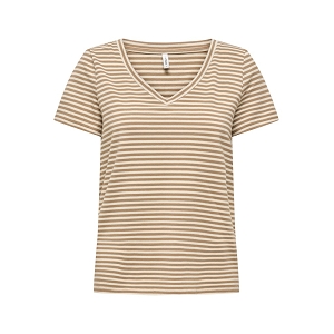 ONLY VENUS SS VNECK SHINE TOP JRS<br>Marron multi