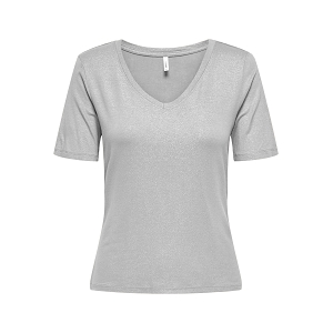 ONLY CARRIE SS VNECK TOP JRS SUD<br>Gris