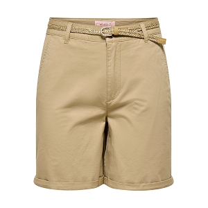 ONLY BIANA MW COT CHINO BELT SHORTS PNT CS<br>Marron clair
