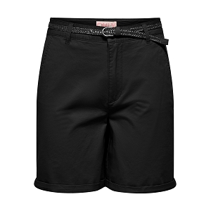 ONLY BIANA MW COT CHINO BELT SHORTS PNT CS<br>Noir