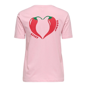 ONLY WINDY LIFE SS TEE CS JRS<br>Rose clair