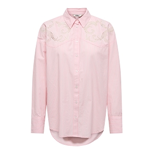 ONLY SUVY LS EMB STRIPE SHIRT WVN CS<br>Rose multi