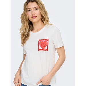 ONLY UMA SS REG TEE CS JRS<br>Blanc multi