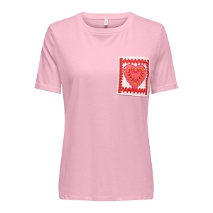 ONLY UMA SS REG TEE CS JRS<br>Rose clair