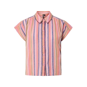 PIECES PCBATITHA SS WVN SHIRT FC<br>Rose bleu