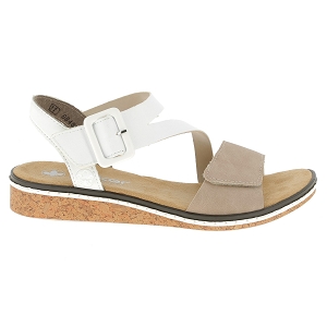 RIEKER V3660<br>Blanc beige Cuir synthétique