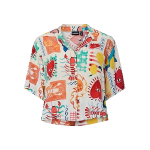 PIECES PCKLARISA SHIRT WVN BC<br>Blanc multi