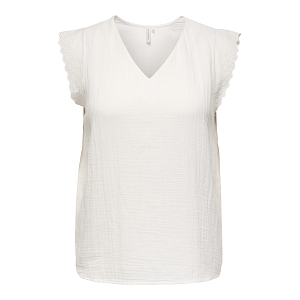 ONLY CARMAKOMA CARTHYRA LIFE SL MIX TOP WVN<br>Blanc