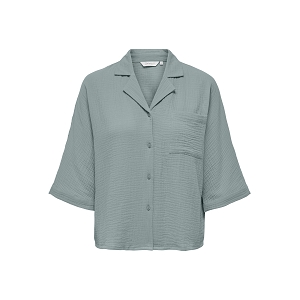 ONLY CARMAKOMA CARTHYRA LIFE SS SHIRT WVN NOOS<br>Kaki clair Coton