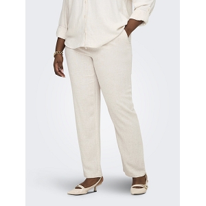 ONLY CARMAKOMA CARSIESTA HW PULLUP LINEN BL PNT NOOS<br>Beige Lin